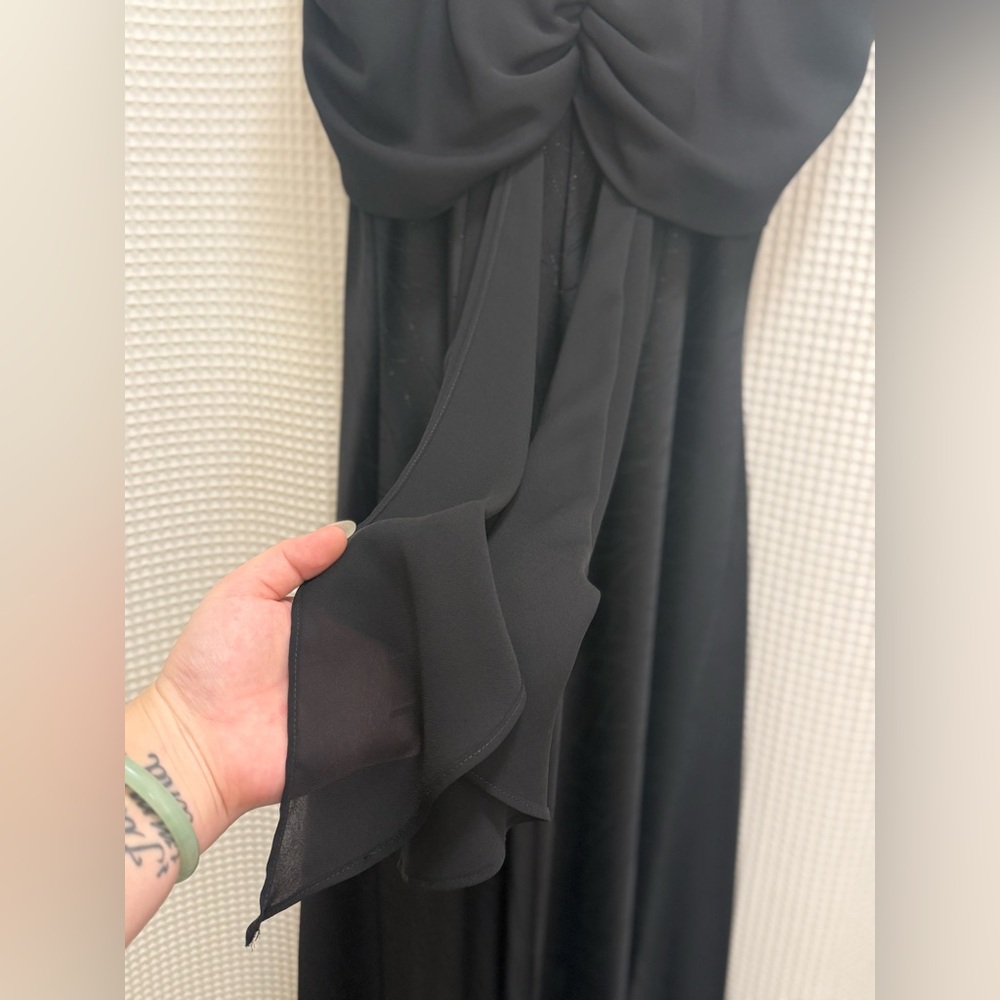 Vintage Black Evening Dress with Sash - size 12 - Picture 7 of 10